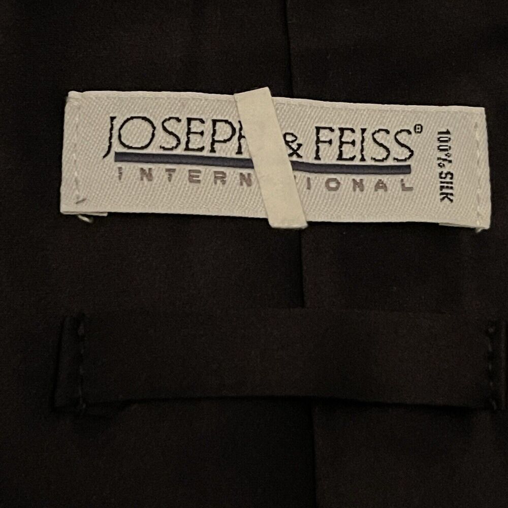 Joseph & Feiss International Black 100% Silk Men’s Neck Tie Made In China - Picture 8 of 9